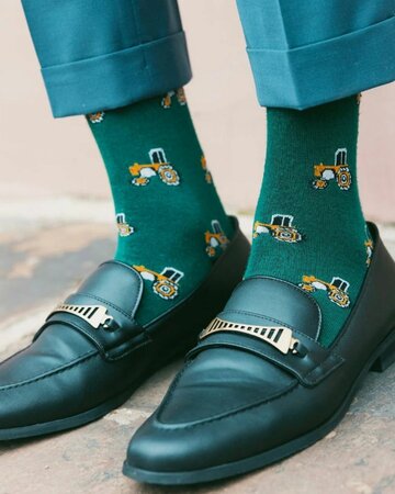 Swole Panda bamboe sokken heren tractors - groen