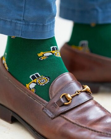 Swole Panda bamboe sokken heren tractors - groen