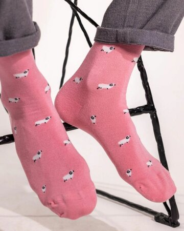 Swole Panda bamboe sokken schapen - roze