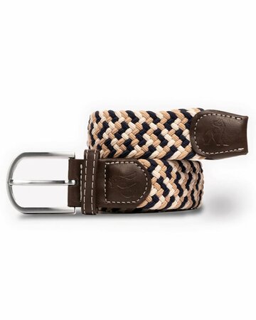 Swole Panda - elastische riem zig zag - beige navy