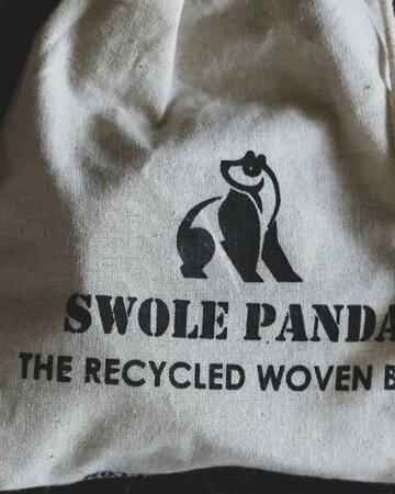 Swole Panda gevlochten riem - beige blauw