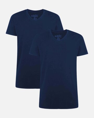 Bamboo Basics bamboe T-Shirt v-hals Velo 2 pack – navy