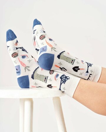 Bamboe damessokken tuinieren – stone white