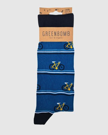 Greenbomb sokken heren bike triple stripes - blauw