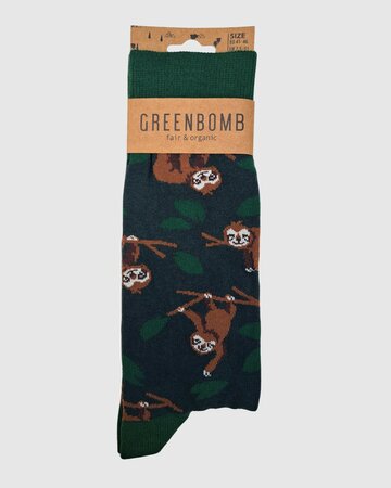 Greenbomb sokken heren luiaards - groen