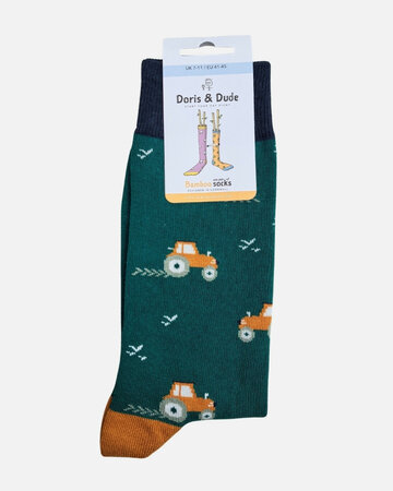 Doris & Dude bamboe herensokken tractor teal