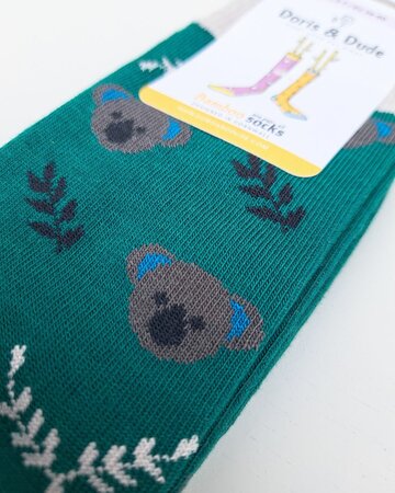 Doris & Dude bamboe damessokken koala teal