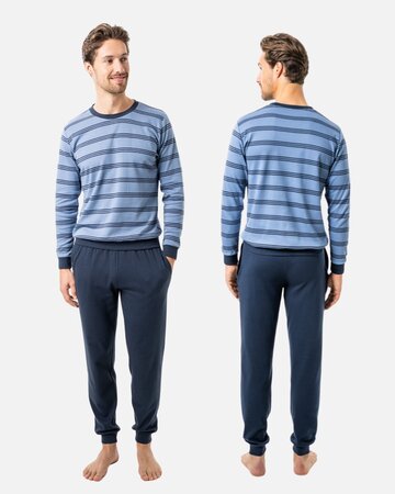 Living crafts heren pyjama set Alvar - ocean blue
