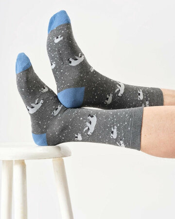 Thought bamboe herensokken ijsberen – grey marl