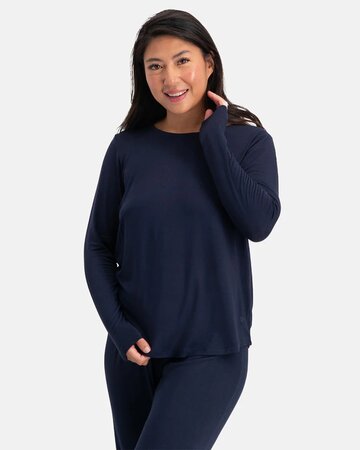 Bamboe dames pyjama set lange mouwen Nina – navy