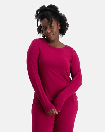 Bamboe dames pyjama set lange mouwen Nina - bordeaux