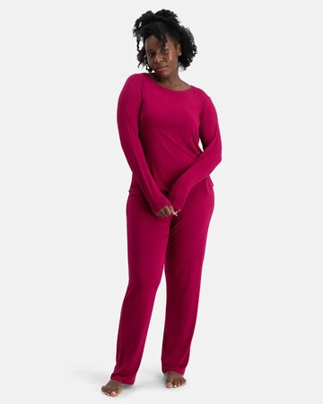 Bamboe dames pyjama set lange mouwen Nina - bordeaux
