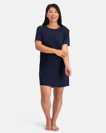 Bamboe dames nachthemd korte mouw Nora – navy
