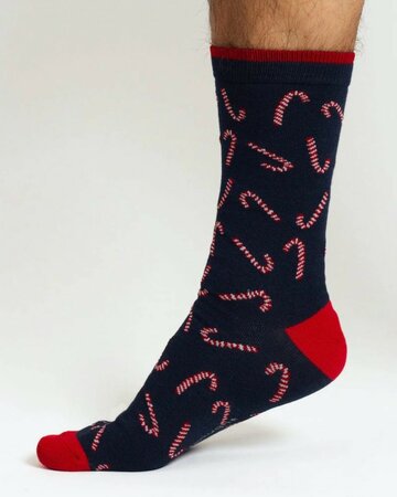 Kerstsokken cadeaudoos heren - candy cane and star