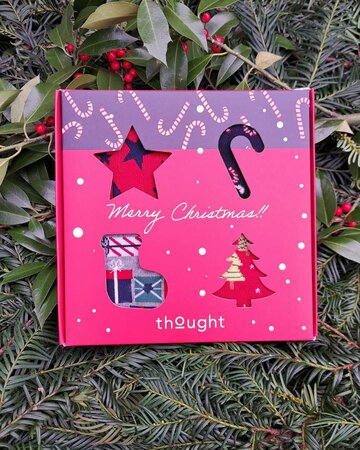 Kerstsokken cadeaudoos heren - candy cane and star