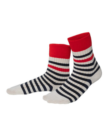 Living Crafts katoenen sokken Maris - navy natural red