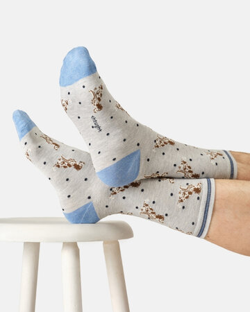 Thought herensokken met Springer Spaniel grey marl