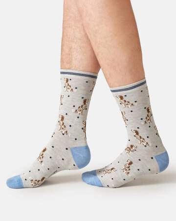 Thought herensokken met Springer Spaniel grey marl