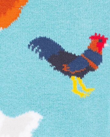 Swole Panda bamboesokken met kippen – blauw