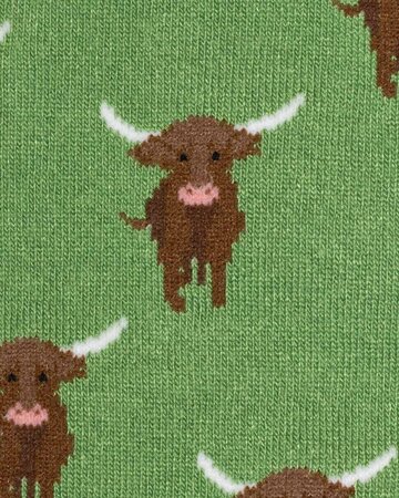 Swole Panda bamboesokken met Schotse hooglanders – groen