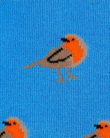 Swole Panda bamboesokken met roodborstjes – blauw