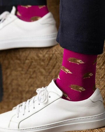 Swole Panda bamboesokken met egels – pink