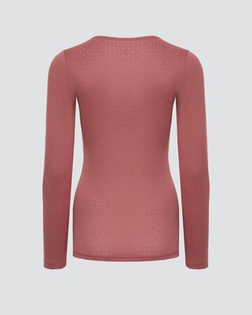 Comazo dames pyjamashirt lange mouwen katoen – old rose