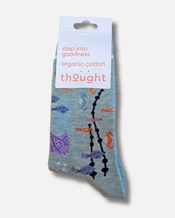 Thought katoenen dames sokken zee - mint green marl