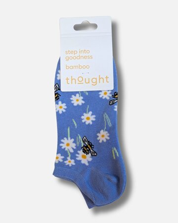 Thought dames enkelsokken bijen - cornflower blue
