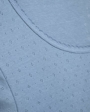 Comazo dames pyjamashirt lange mouwen katoen – lightblue