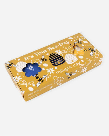Thought bamboe damessokken giftbox – happy bee