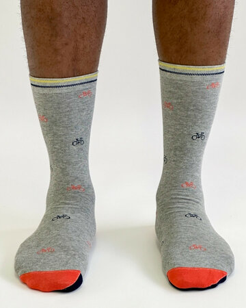 Thought bamboe heren sokken cadeauzakje fietsen - dark navy