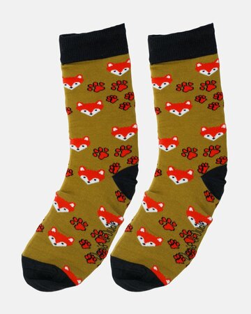 Doris & Dude bamboe damessokken met vossen brons