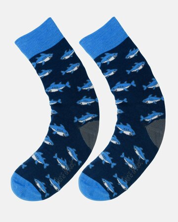 Doris & Dude bamboe herensokken met haaien navy