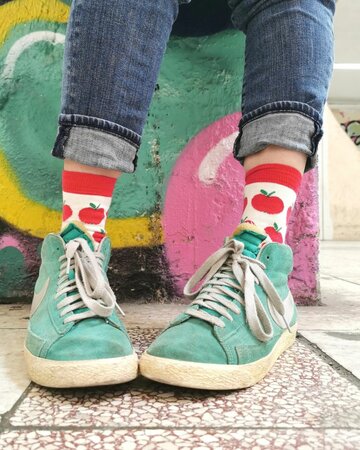 Kindersokken bio-katoen - rode appels