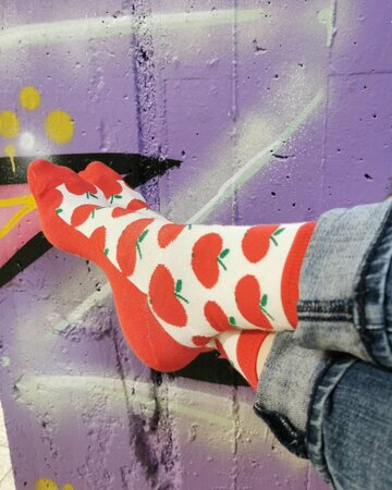 Kindersokken bio-katoen - rode appels