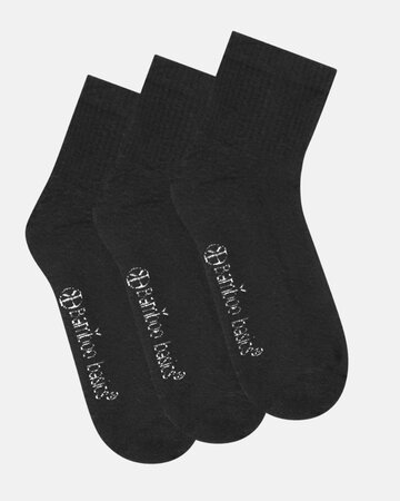 Bamboo Basics Sacha bamboe quartersokken zwart 3-pack