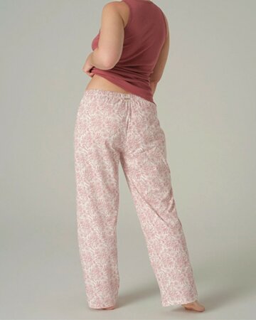 Comazo dames lange pyjamabroek katoen – old rose