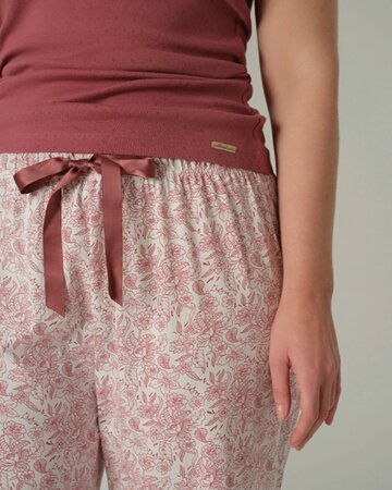 Comazo dames lange pyjamabroek katoen – old rose