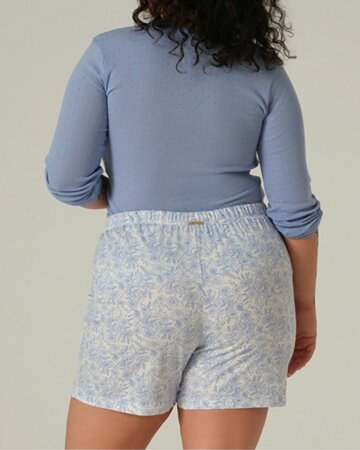 Comazo dames pyjamashort katoen – light blue