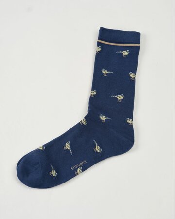 Thought herensokken vogelprint in vogelhuisje - blauw