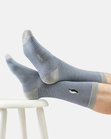 Thought bamboe herensokken pinguïn - grey marl