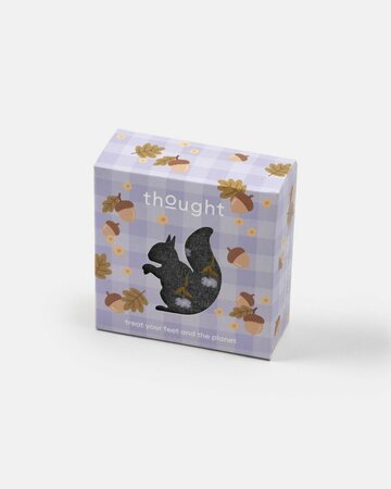 Thought bamboe damessokken eekhoorns cadeaudoosje - dark grey marl