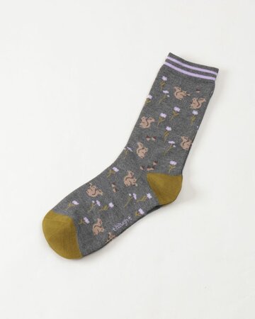 Thought bamboe damessokken eekhoorns cadeaudoosje - dark grey marl
