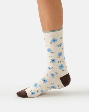 Thought bamboe damessokken bloemen Posy - cotton white