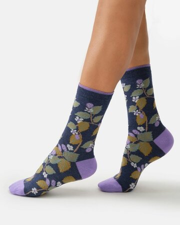 Thought damessokken biologisch katoen bramen - indigo blue marl