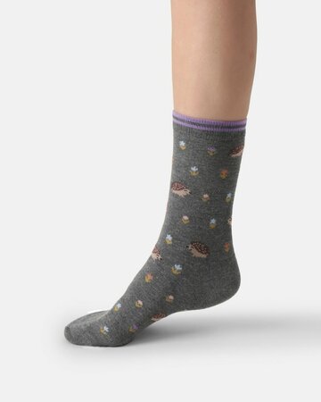 Thought bamboe damessokken met egels – dark grey marl