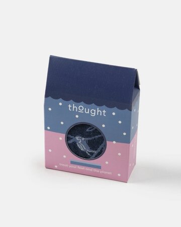 Thought bamboe damessokken tuinvogels in cadeaudoosje - indigo blue