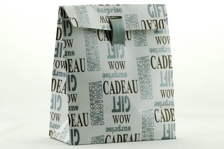 Gift bag met opdruk en lint klein