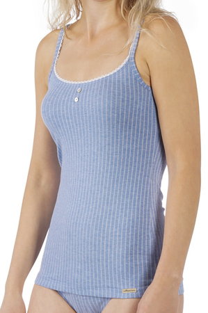 Topje fair trade katoen jeans blauw